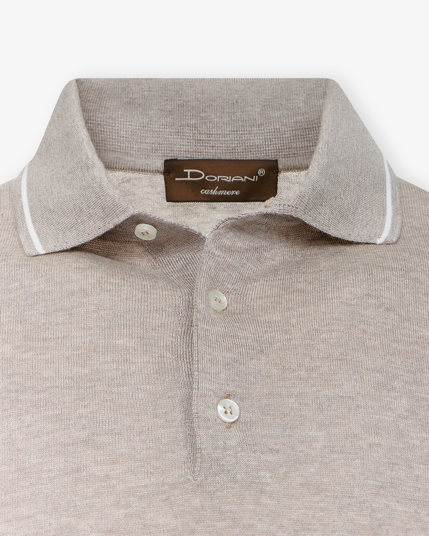DC - Polo short sleeve - cotton cashmere silk - Taupe