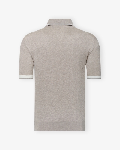 DC - Polo short sleeve - cotton cashmere silk - Taupe