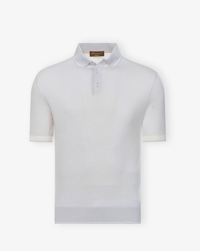 DORIANI CASHMERE DC - Polo short sleeve - cotton cashmere silk - Grey