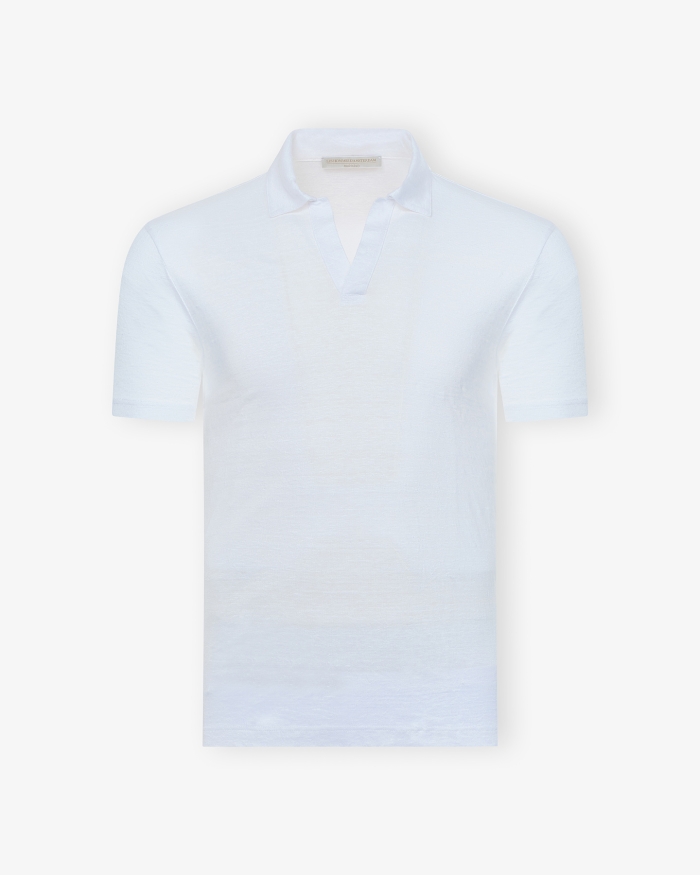 LES HOMMES D'AMSTERDAM LHDA - Polo short sleeve - Linen - White