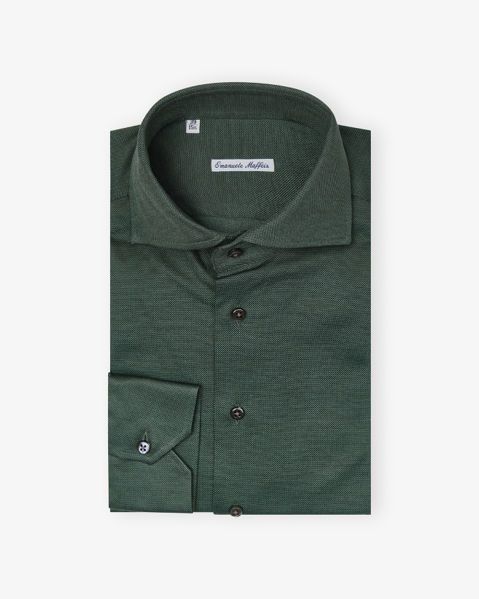 EMANUELE MAFFEIS Emanuele Maffeis - Shirt stretch pique - Dark green