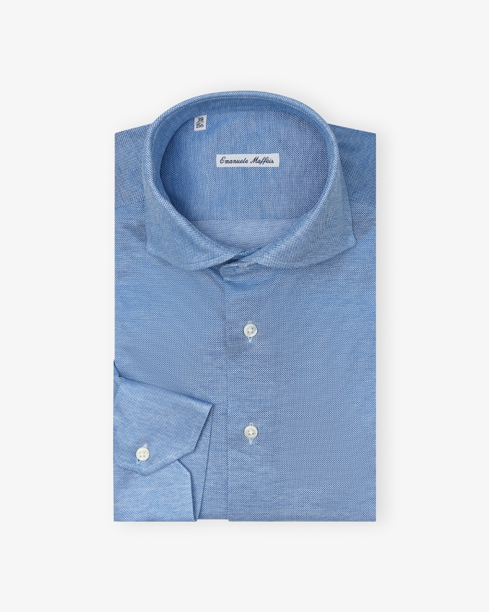 EMANUELE MAFFEIS Emanuele Maffeis - Shirt stretch pique - Blue