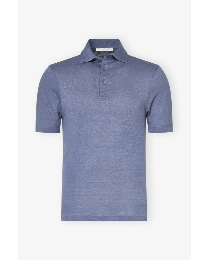 LES HOMMES D'AMSTERDAM LHDA - Polo short sleeve linen - Light blue