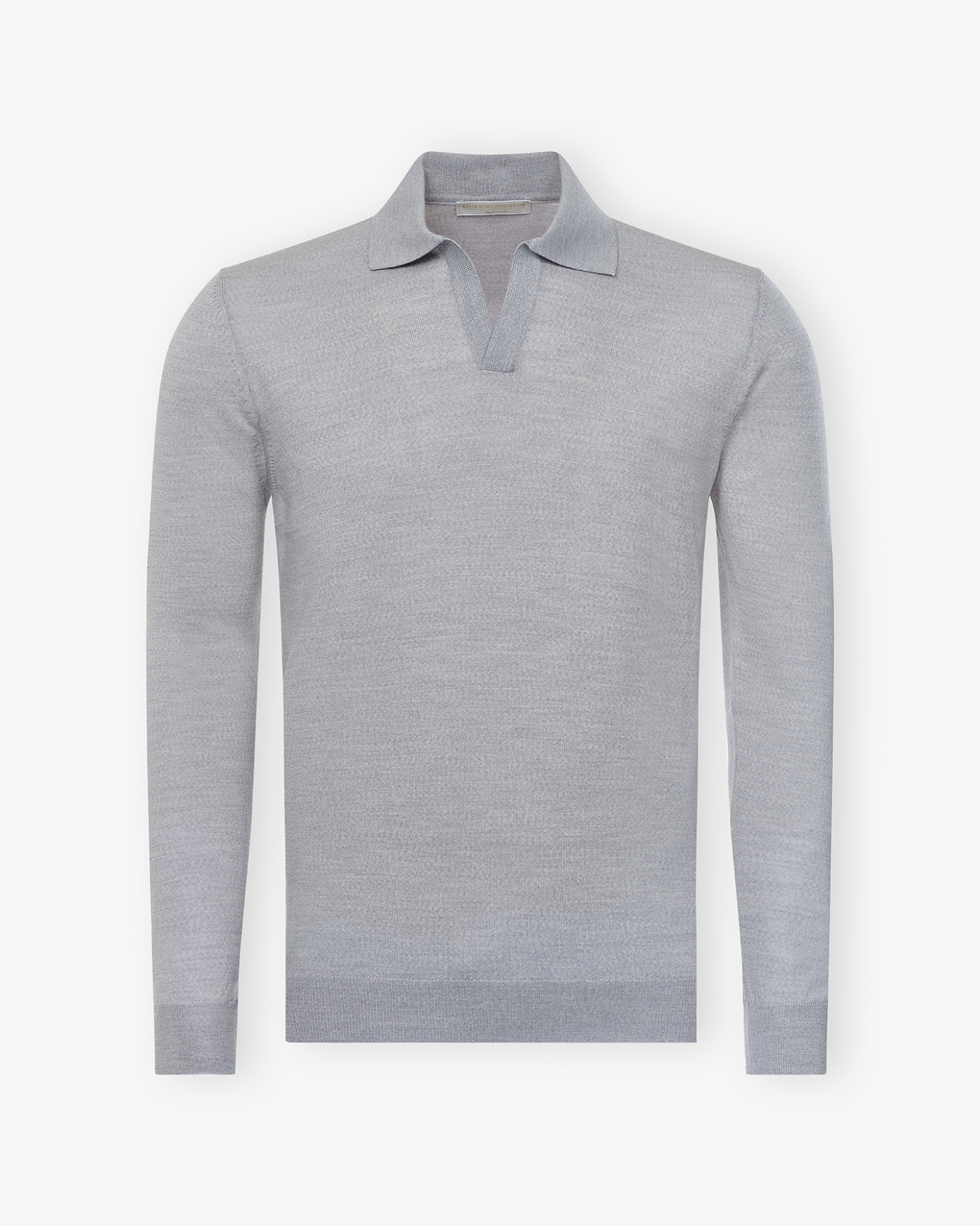 LHDA - Polo long sleeve - Extrafine merino wool - Light grey