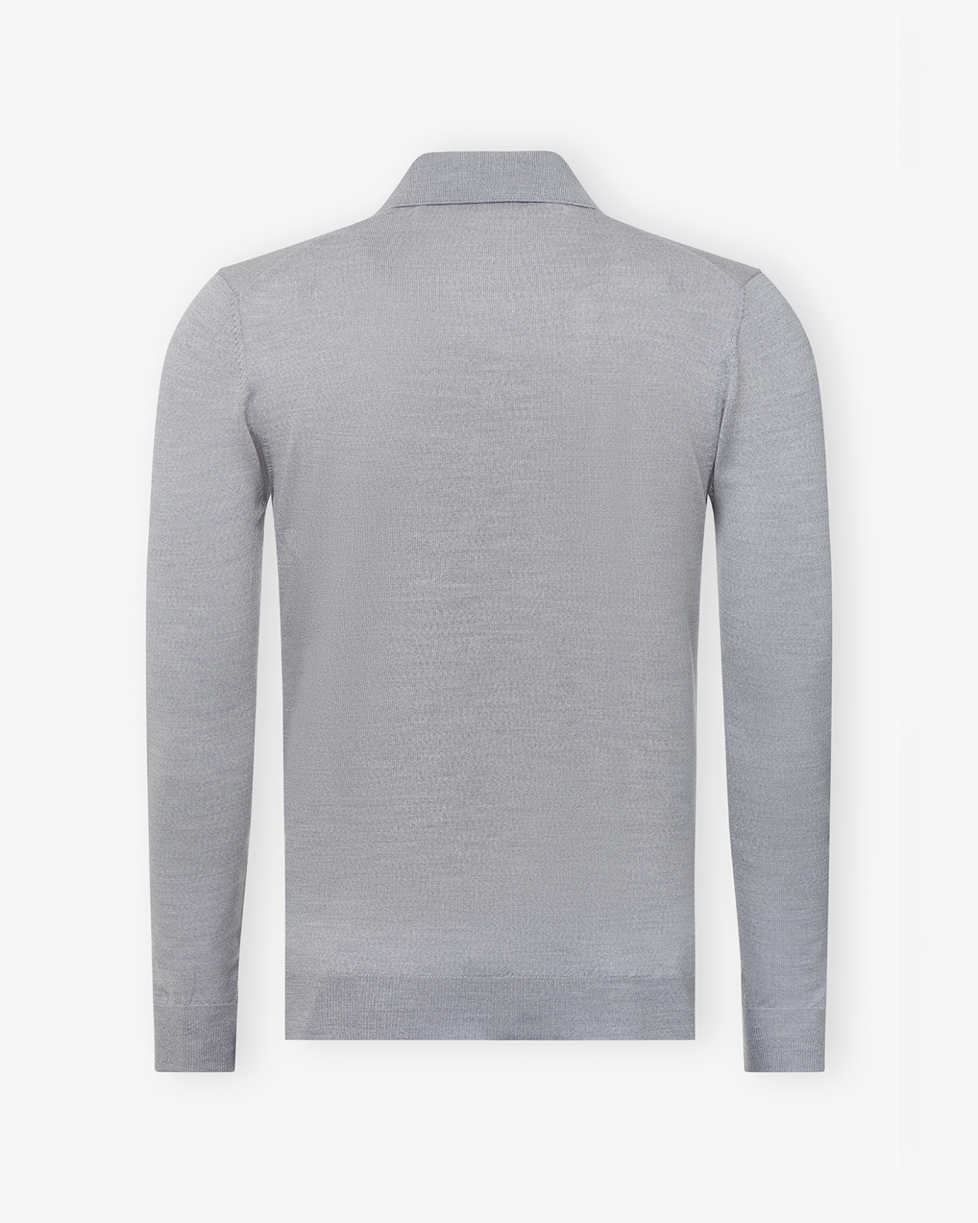 LHDA - Polo long sleeve - Extrafine merino wool - Light grey
