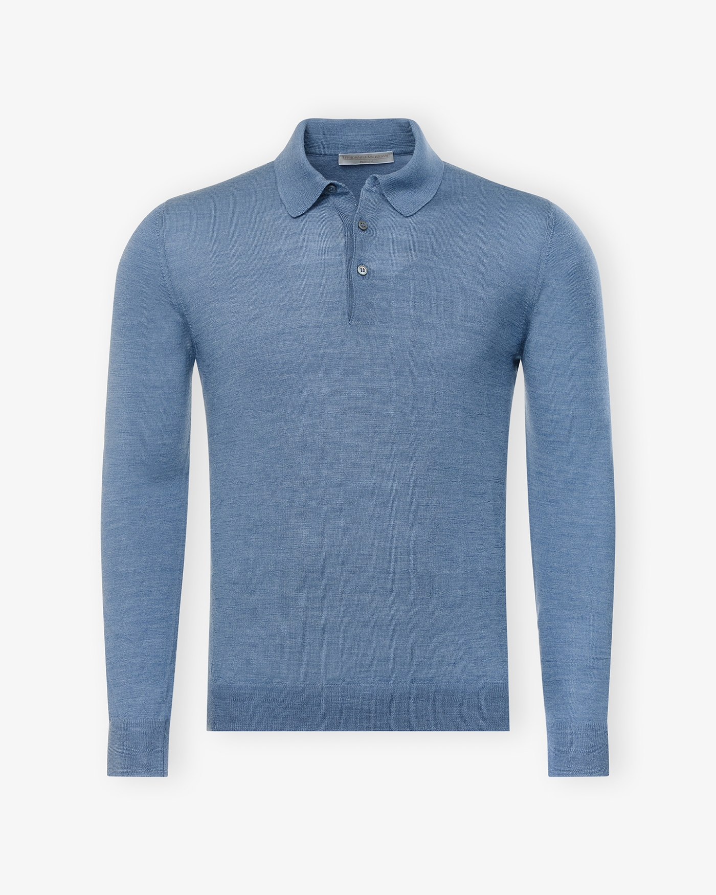 LHDA - Polo long sleeve silk and summer wool - Light blue