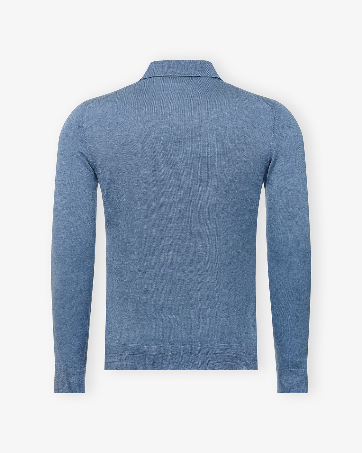 LHDA - Polo long sleeve silk and summer wool - Light blue