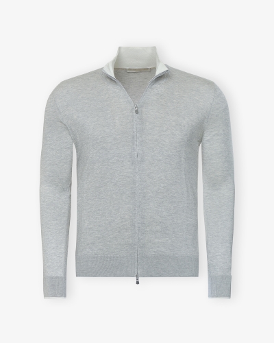 LHDA - Vest full zip silk cotton - Light grey