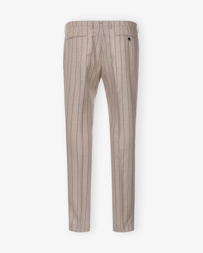 Berwich - Trouser wool one pleat - Pinstripe - Taupe