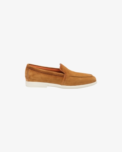 Santoni - Loafer unconstructed - calf suede - Camel