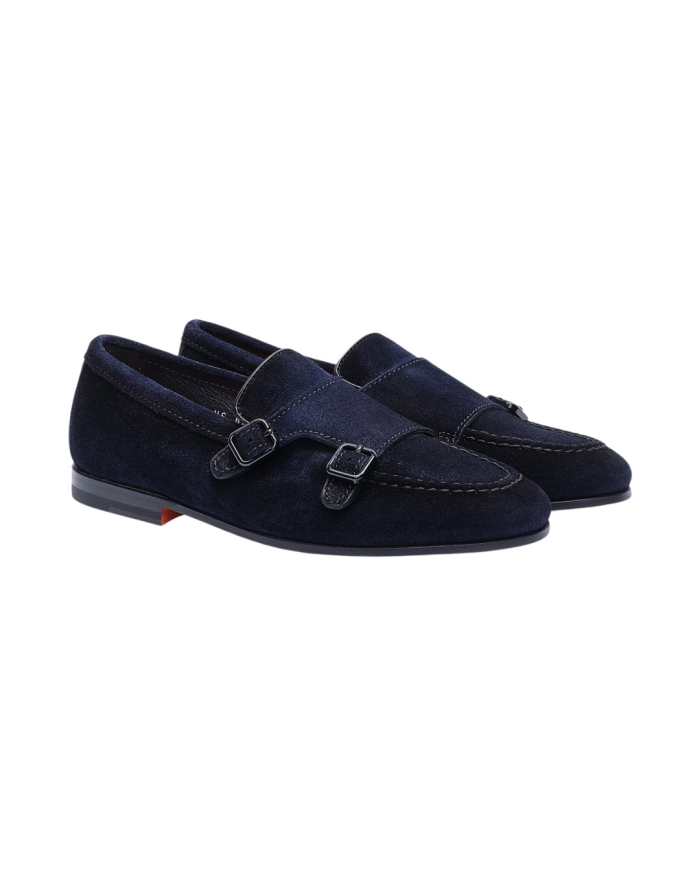 SANTONI Santoni - Double buckle loafer - Navy