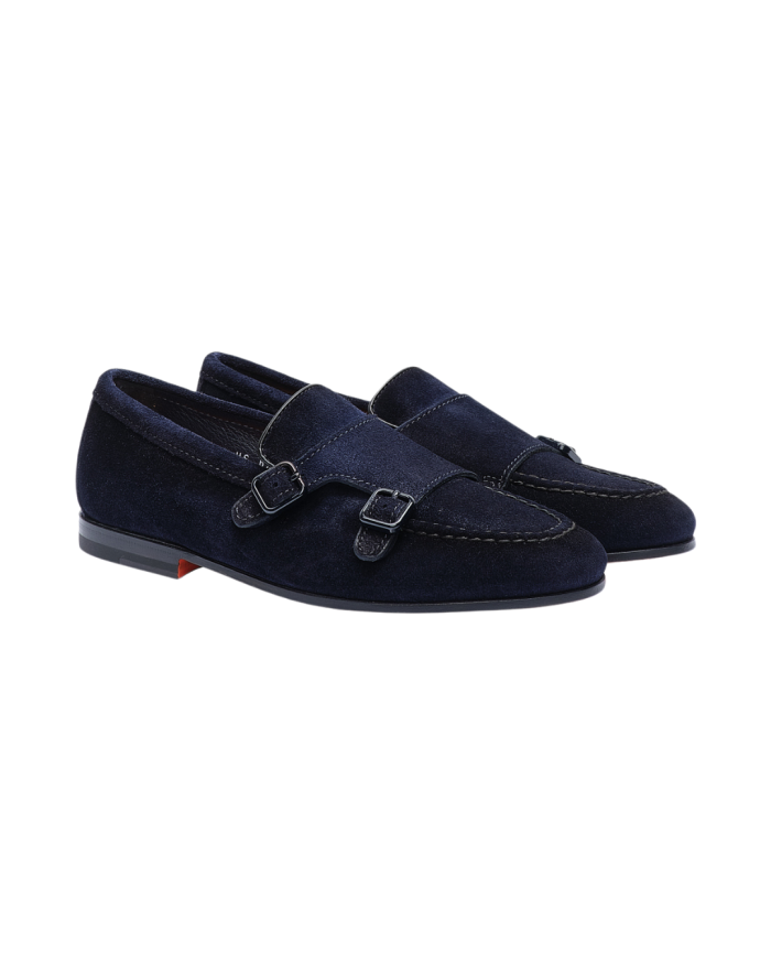 SANTONI Santoni - Double buckle loafer - Navy