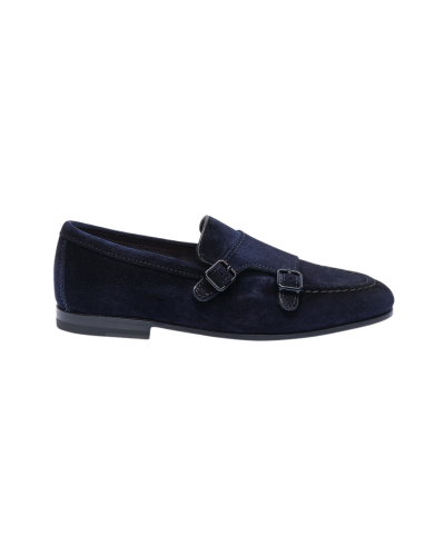 Santoni - Double buckle loafer - Navy