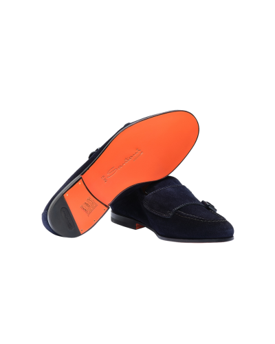 Santoni - Double buckle loafer - Navy