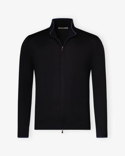 LHDA - Vest full zip silk cotton - Navy