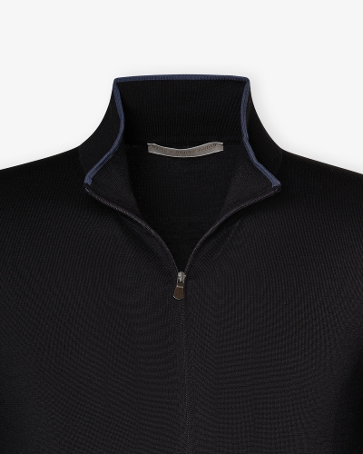 LHDA - Vest full zip silk cotton - Navy
