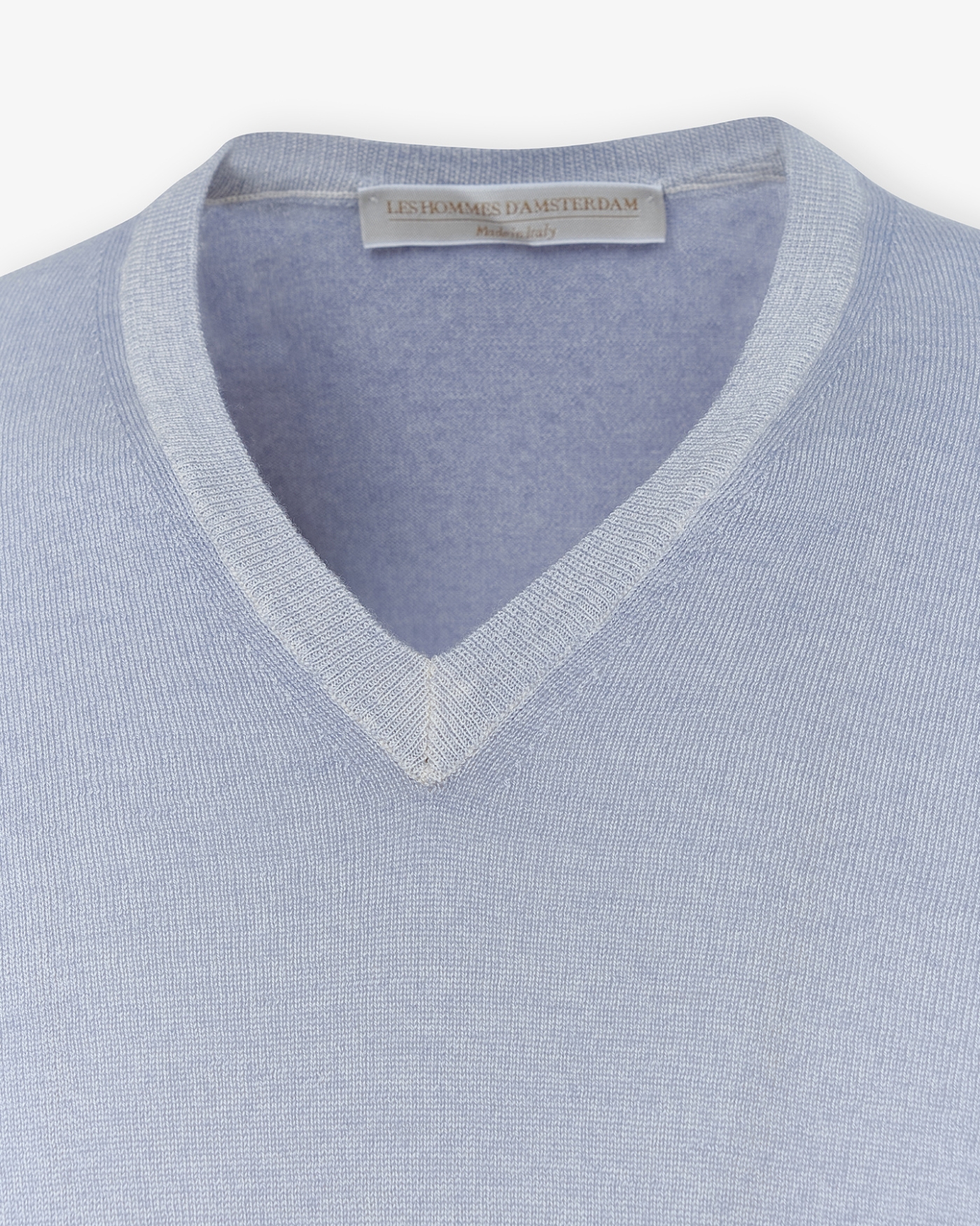 LHDA - V- neck virgin summer wool - Washed light blue