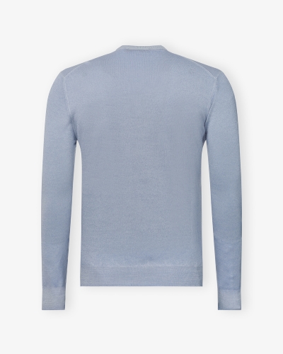 LHDA - V- neck virgin summer wool - Washed light blue