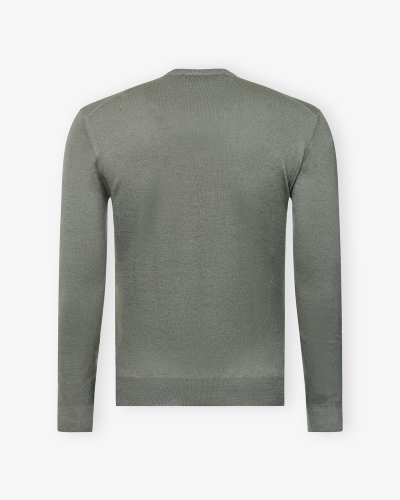 LHDA - V- neck virgin summer wool - Washed light green