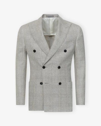 Corneliani - Jacket silk linen wool - Grey marbled