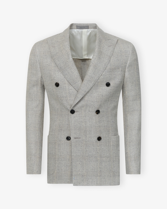 CORNELIANI Corneliani - Jacket silk linen wool - Grey marbled