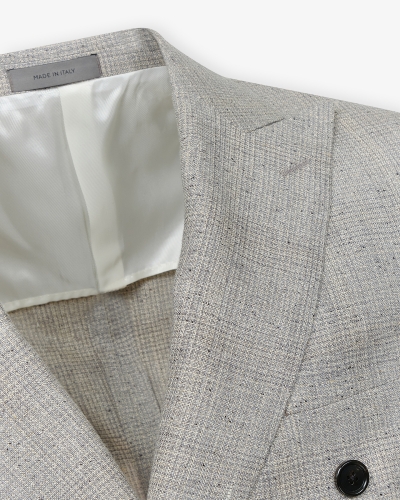 Corneliani - Jacket silk linen wool - Grey marbled