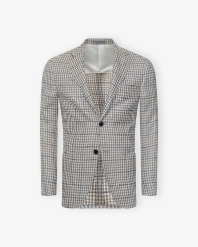 Corneliani - Jacket silk linen wool - Greige marbled