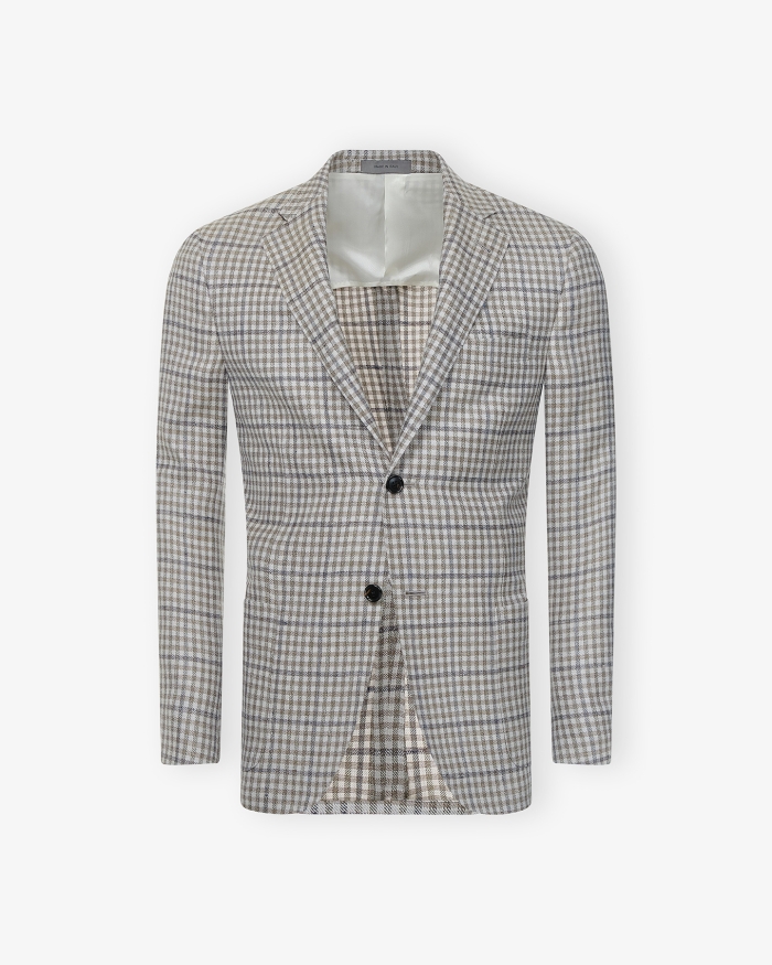 CORNELIANI Corneliani - Jacket silk linen wool - Greige marbled