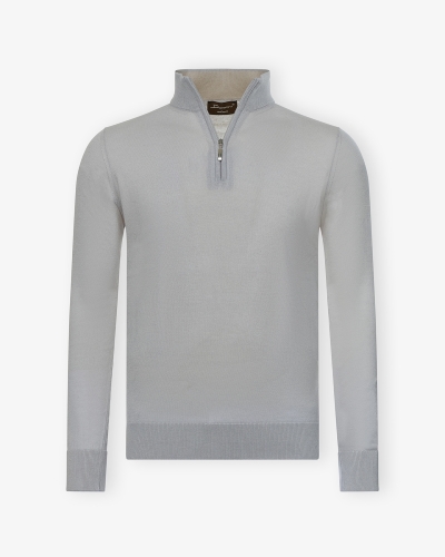 Doriani Cashmere - Half zip silk cashmere - L.grey