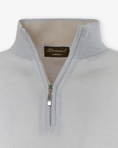 Doriani Cashmere - Half zip silk cashmere - L.grey