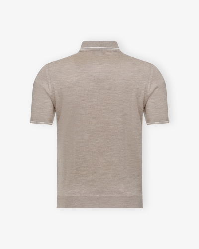 Fedeli - Polo short sleeve cashmere silk - Taupe