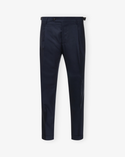 Berwich - Trouser wool retrolong - Navy