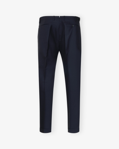 Berwich - Trouser wool retrolong - Navy