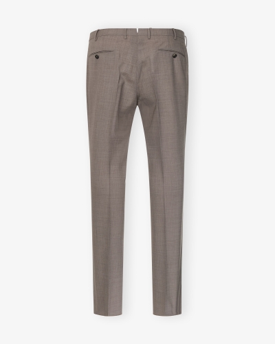 PT - Trouser one pleat wool with stretch - Greige