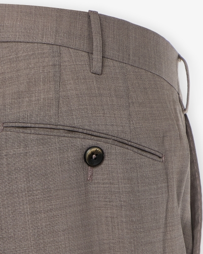 PT - Trouser one pleat wool with stretch - Greige