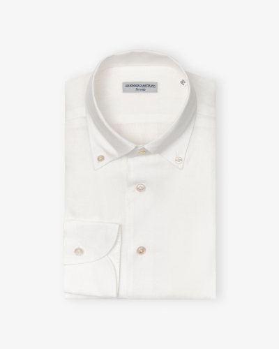 LHDA - Shirt linen one piece collar - White