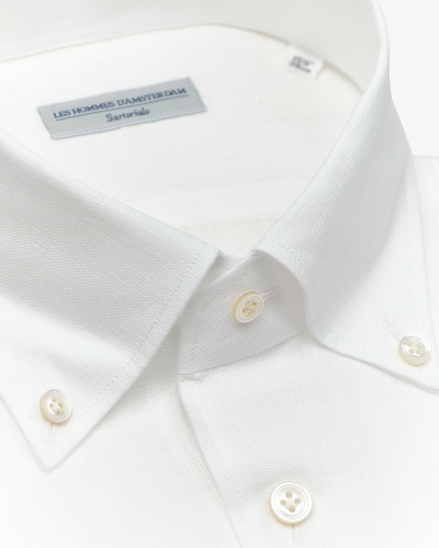 LHDA - Shirt linen one piece collar - White