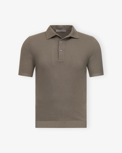 LHDA - Polo short sleeve cotton - Once piece collar - Brown