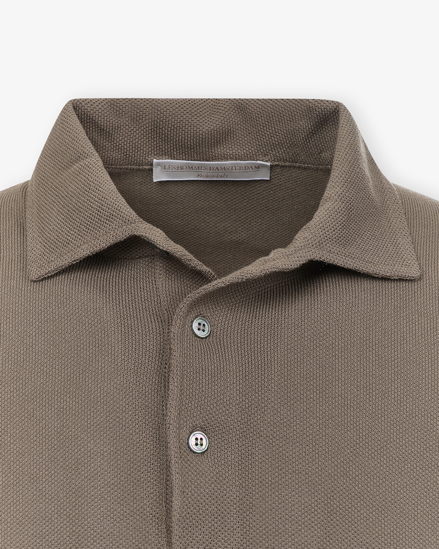 LHDA - Polo short sleeve cotton - Once piece collar - Brown