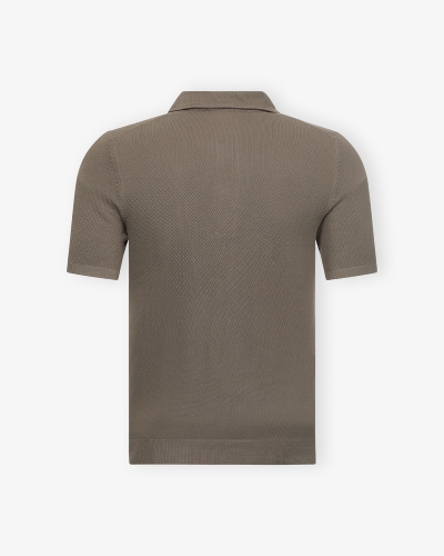 LHDA - Polo short sleeve cotton - Once piece collar - Brown