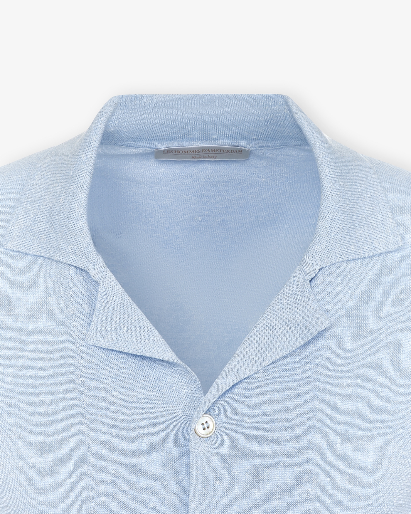 LHDA - Bowling linen cotton polo - Light blue