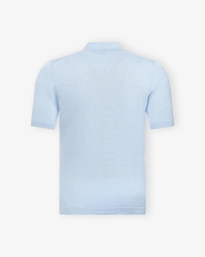 LHDA - Bowling linen cotton polo - Light blue