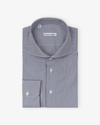 Emanuele Maffeis - Shirt regular fit Dora +4 cm - Navy stripes