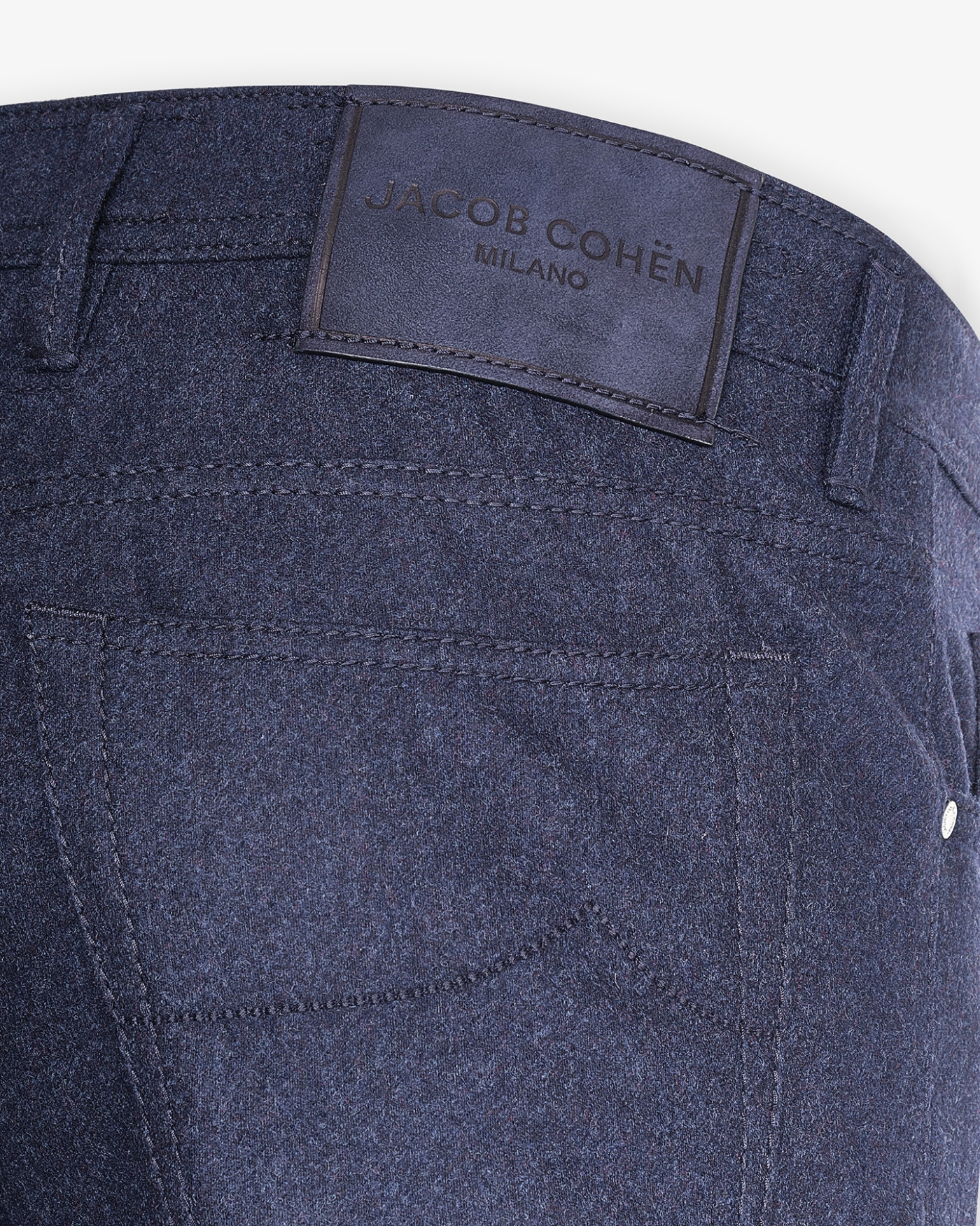 Jacob Cohën - 5-pocket Bard flannel - Navy