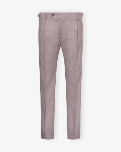 Berwich - Trousers retrolong tech wool - Greige