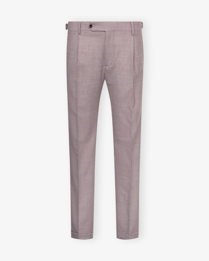 BERWICH Berwich - Trousers retrolong tech wool - Greige