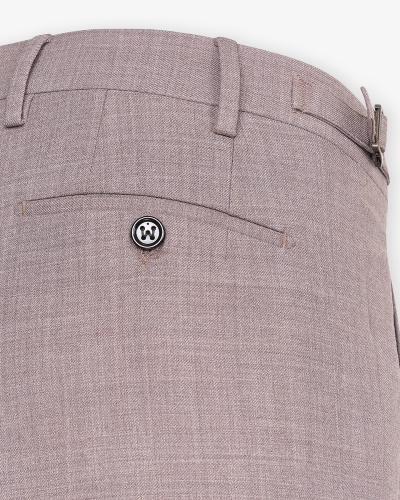 Berwich - Trousers retrolong tech wool - Greige
