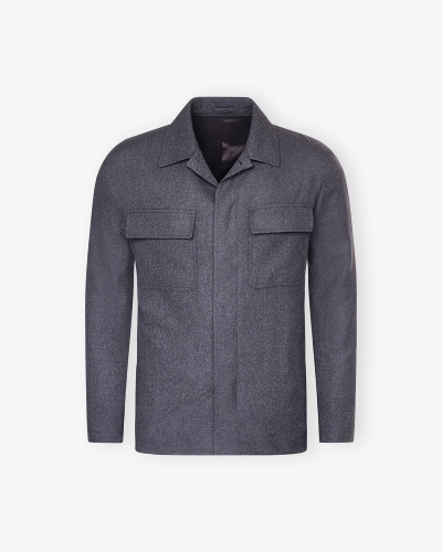 Lardini - Shirt jacket wool cashmere - Dark grey