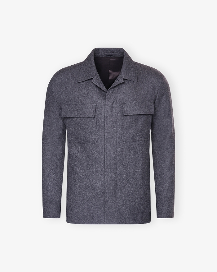 LARDINI Lardini - Shirt jacket wool cashmere - Dark grey