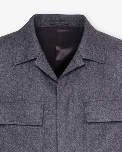 Lardini - Shirt jacket wool cashmere - Dark grey